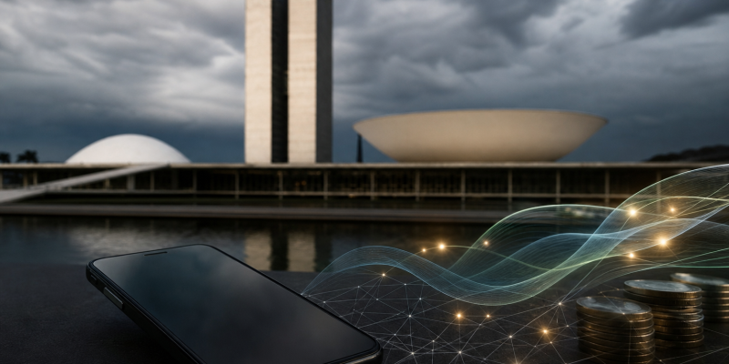 Congresso Nacional em Brasília associado à discussão sobre a proibição das apostas on-line no Brasil